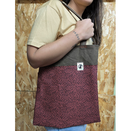 TOTE BAG ANIMAL PRINT GRANATE