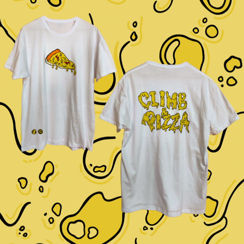 CAMISETA CLIMB & PIZZA BLANCA